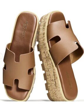 Project Cloud MILA Memory Foam Leather Wedge Platform Sandals Size 9 NWB